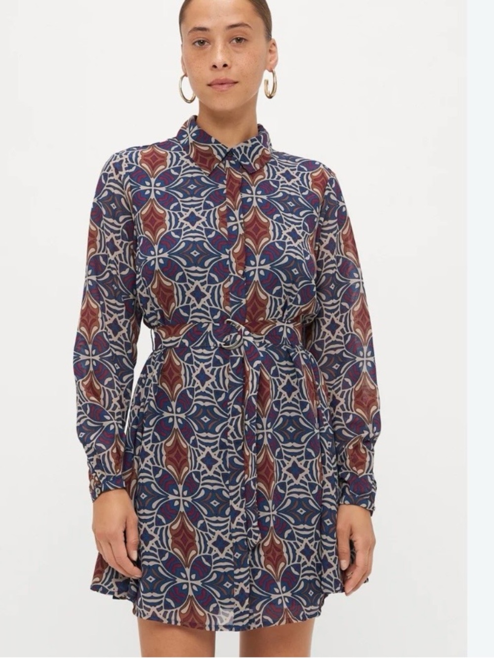 Only Petite size 42 large Tie-Neck Long Sleeve Dress new